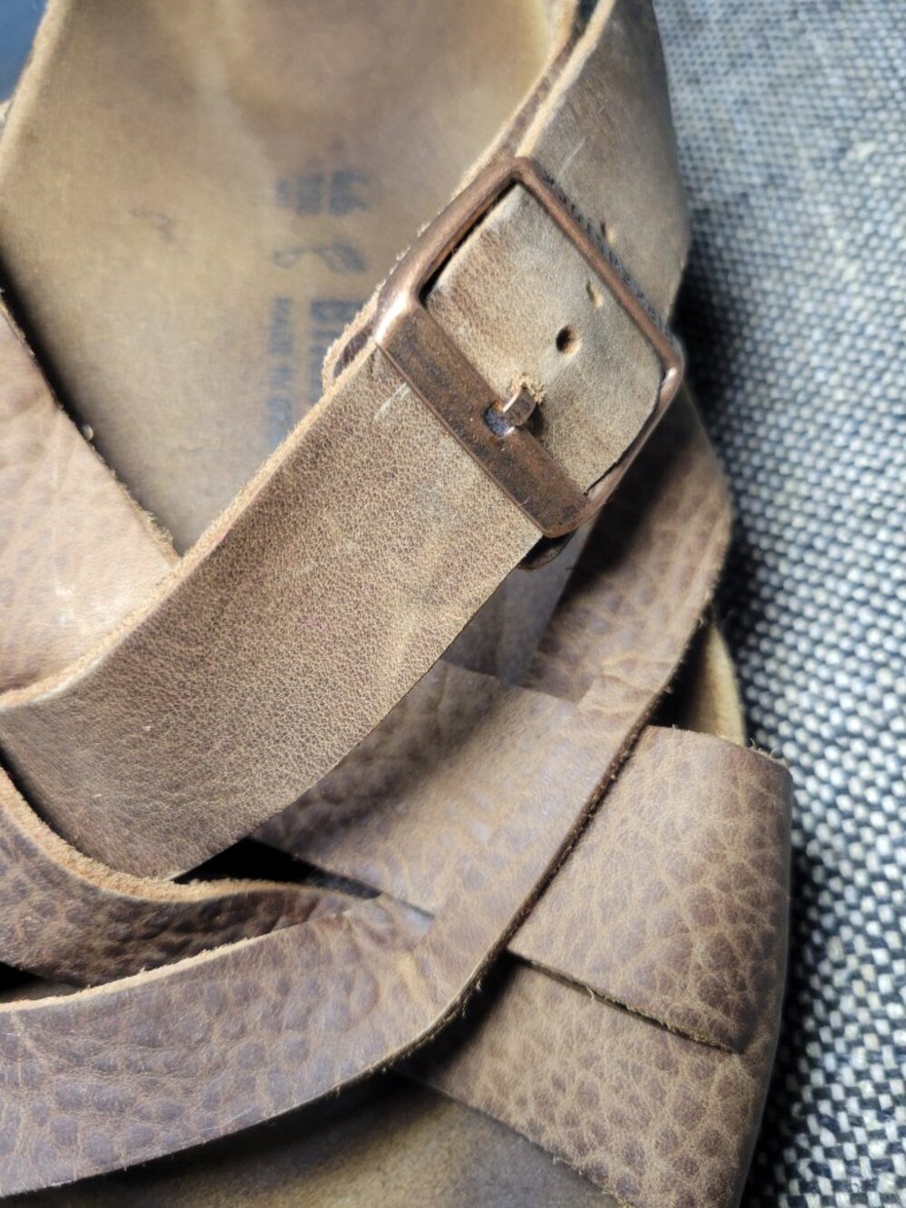 Birkenstock Brown Leather Strappy Sandals Men's 13/13.5 EU 46 Made in Germany - Picture 4 of 10